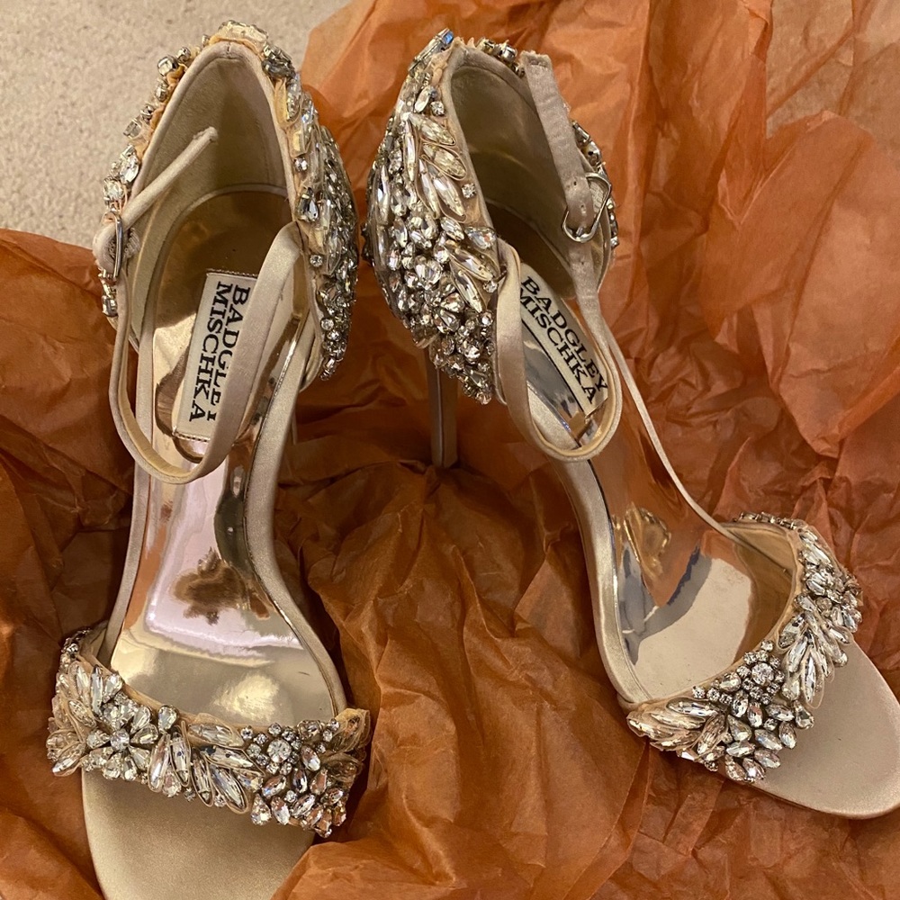 Badgley Mischka bridal 3 inch heels